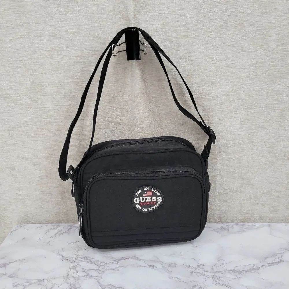 Guess 90's Vintage Black Crossbody Satchel Unisex